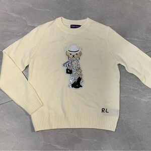 Ralph Lauren Cream Sweater with Cowboy Bear